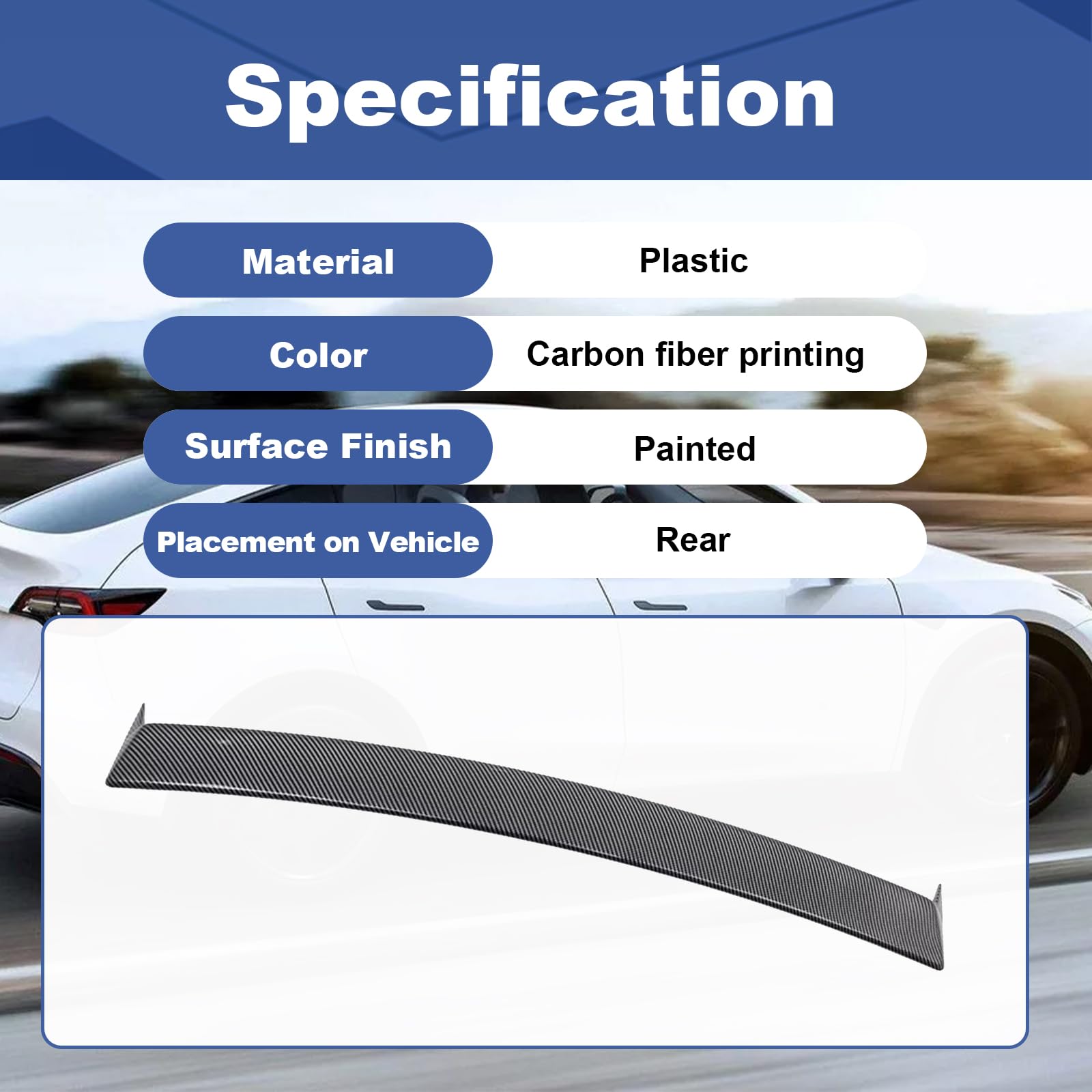 DSI - Rear Window Spoiler for Tesla Model Y ABS Roof Spoiler Tail Wing