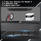 DSTAR - Rear Diffuser for Tesla 2025 2026 Model Y Rear Bumper Molding Lower Lip Splitter Spoiler Model Y Juniper Accessories（Glossy Black）