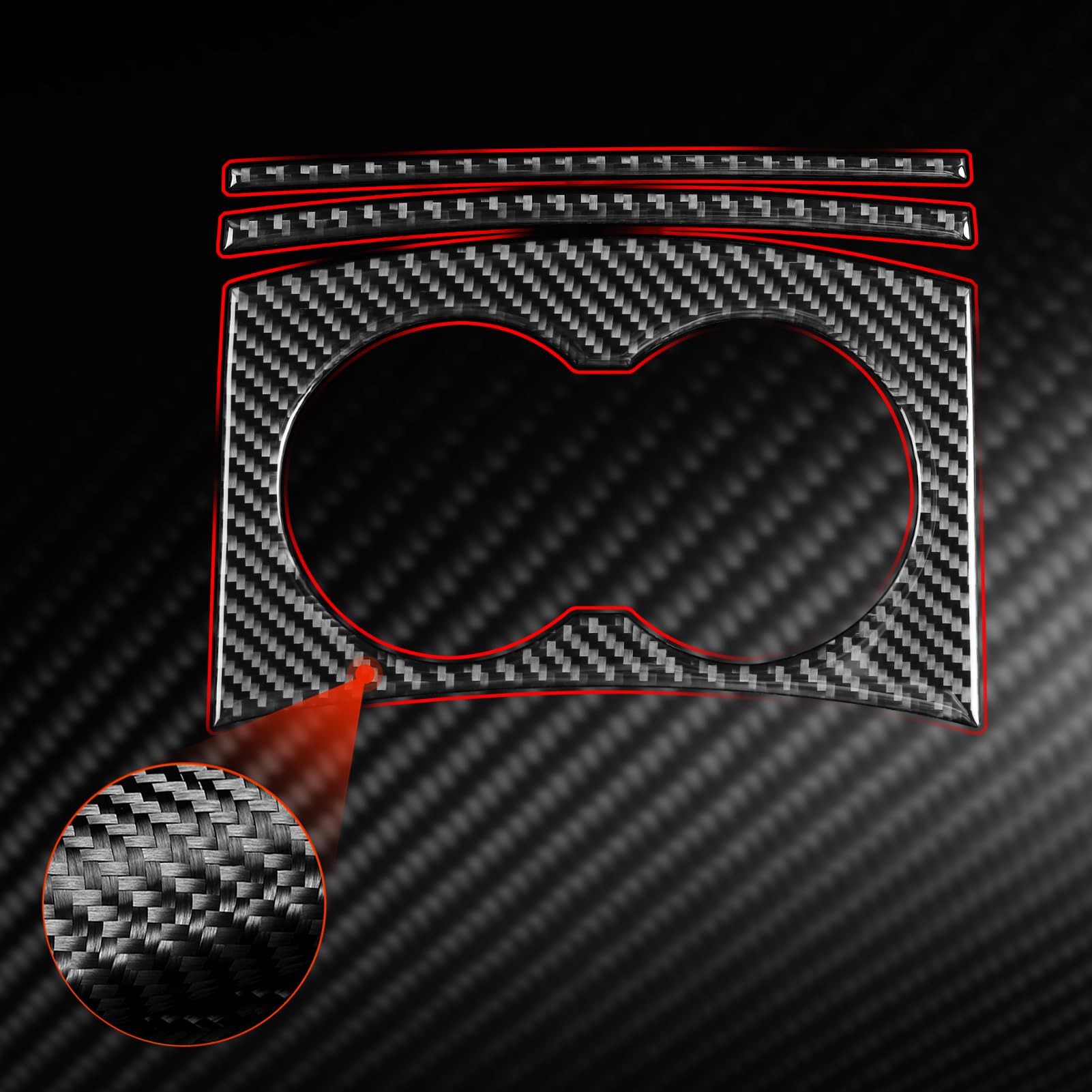 DSI - Carbon Fiber Car Center Console Panel Decoration Trim Sticker Auto Interior Accessories Compatible with Tesla Model X 2016-2020 Model S 2012 2013 2014 2015 2016 2017 2018 2019 2020 Black