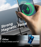 DSI - 15W for MagSafe Car Mount Charger, Magnetic Wireless Car Phone Holder for iPhone 17 16 15 14 13 12 Pro Max, 360° Adjustable iPhone Charger for Car with USB C Car Charger Adapter