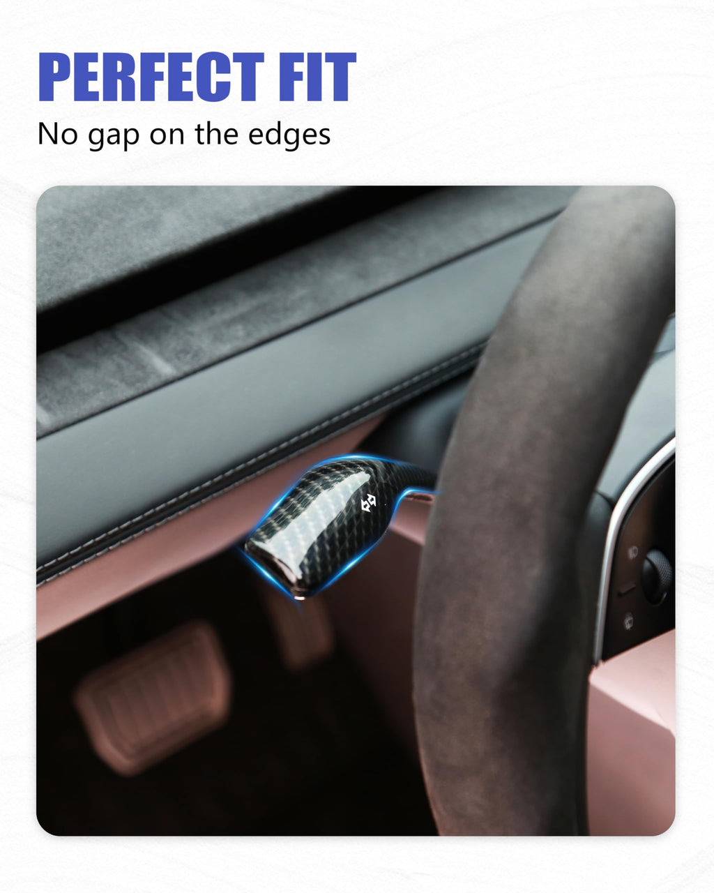 DSI - Carbon Fiber Steering Column Lever Cover for Tesla Model Y Juniper 2025-2026, Interior Trim Upgrade