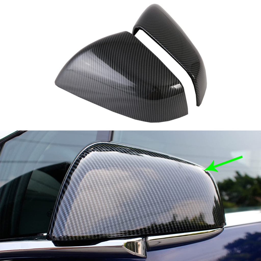 DSI - Side Mirror Cover for Tesla Car Exterior Accessories ABS Plastic Outside Cap (Pack of 2)(Model X 2017-2020 Imitation Carbon Fiber)