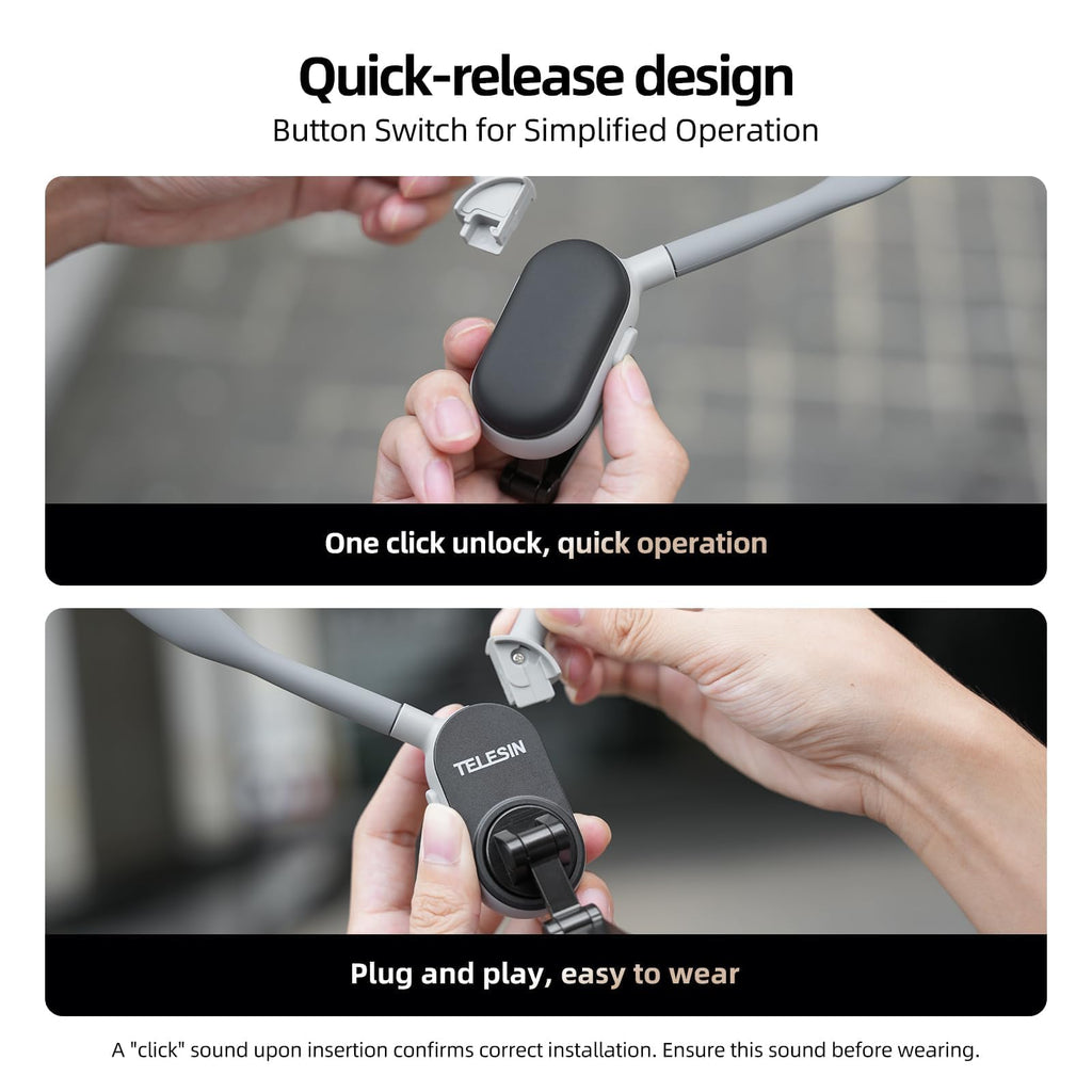 DSI - Magnetic Neck Mount for Phones, Neck Cell Phone Holder POV/Vlog Selfie Mount Hand Free Phone Neck Holder Chest Stand Strap Video Recording for iPhone 17 16 15 14 13 12 Series Android Phones