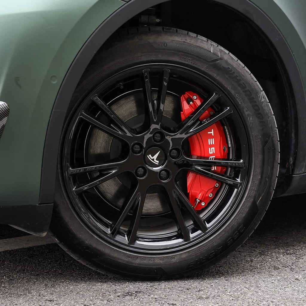 DSTAR - Caliper Covers for Compatible with for Tesla Model Y Accessories, 2020-2024 19 20 Inch Wheel Hub Front and Rear Brake Caliper Covers - Red Front and Rear Brake Not for Model 3 (Model Y 2020-2024)