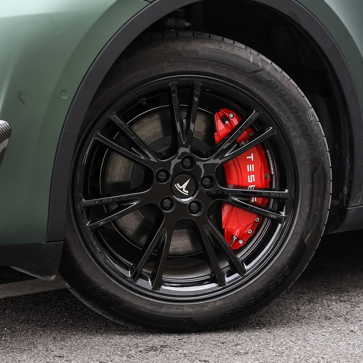 DSTAR - Caliper Covers for Compatible with for Tesla Model Y Accessories, 2020-2024 19 20 Inch Wheel Hub Front and Rear Brake Caliper Covers - Red Front and Rear Brake Not for Model 3 (Model Y 2020-2024)