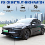 DSI - Front Bumper Lip for 2025 2026 Tesla Model Y Juniper, 3-Piece ABS Front Splitter Bumper Lip, Aerodynamic Stability, No-Drill Model Y Juniper Accessories (Glossy Black)