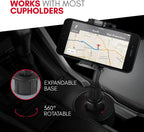 DSI - Car Cup Holder Phone Mount - Securely Holds Phones up to 4.1” Wide - Flexible Gooseneck & 360° Rotatable Cradle