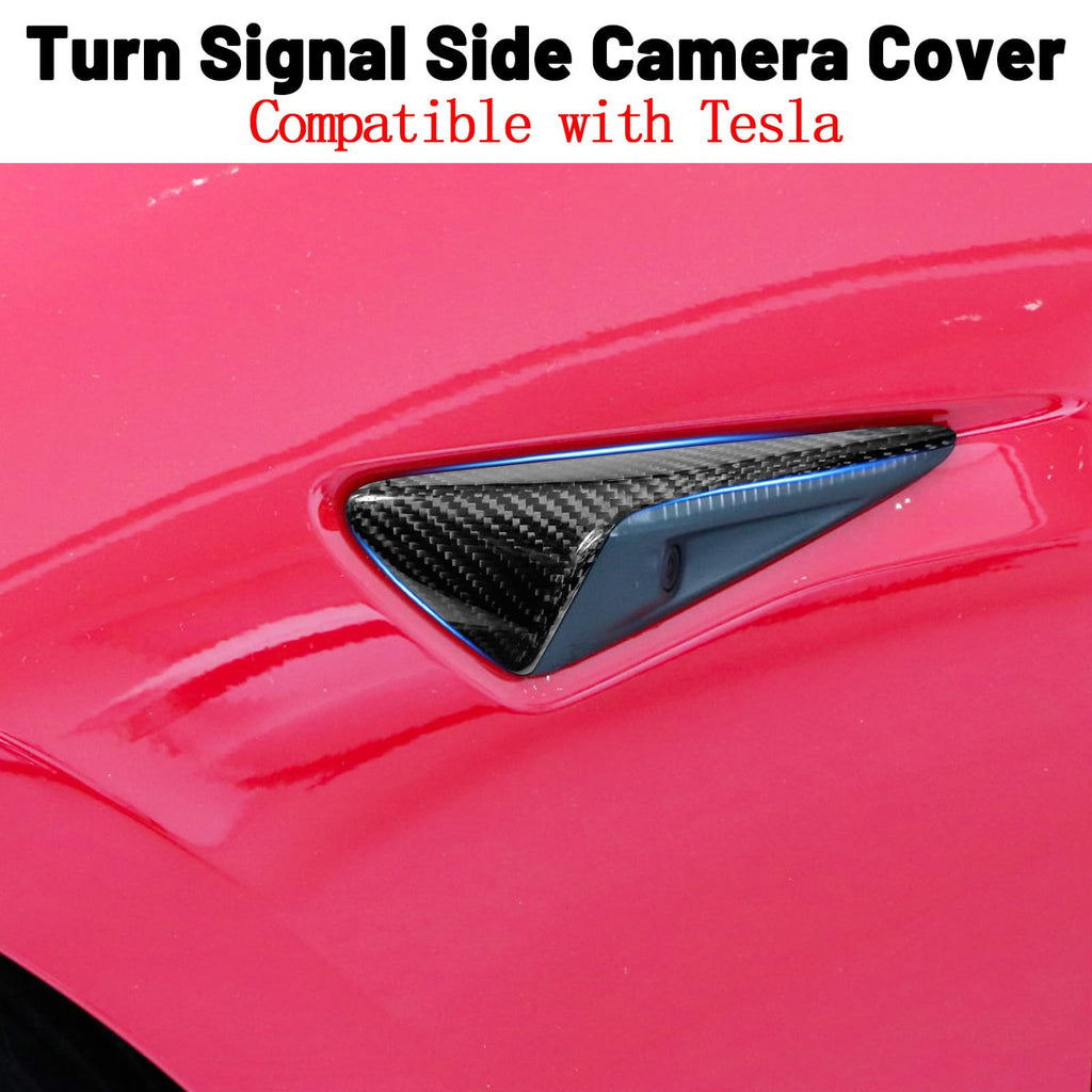 DSTAR -  Carbon Fiber Turn Signal Side Camera Covers for Tesla Model 3 2017-2023 & Model Y 2020-2023