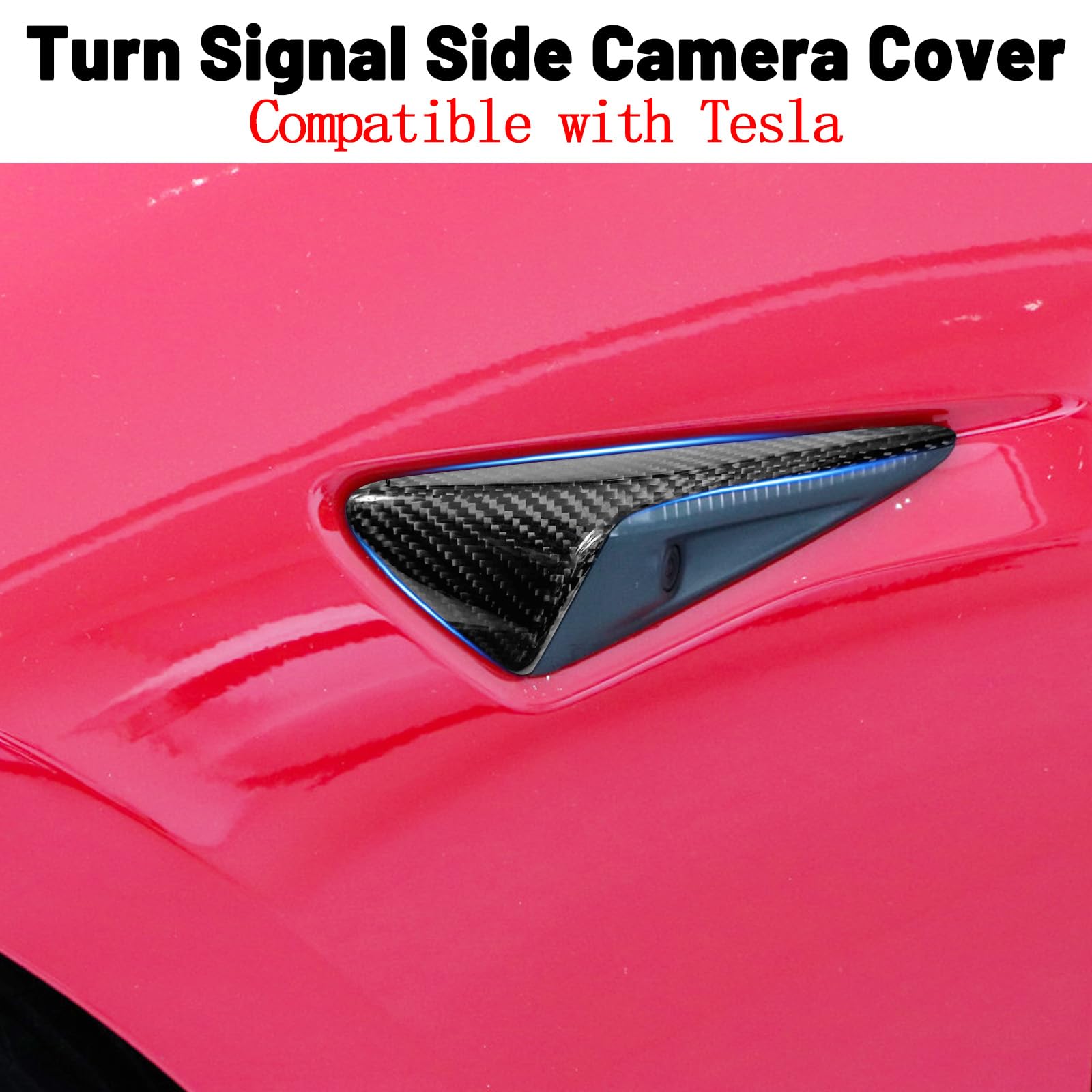 DSTAR -  Carbon Fiber Turn Signal Side Camera Covers for Tesla Model 3 2017-2023 & Model Y 2020-2023