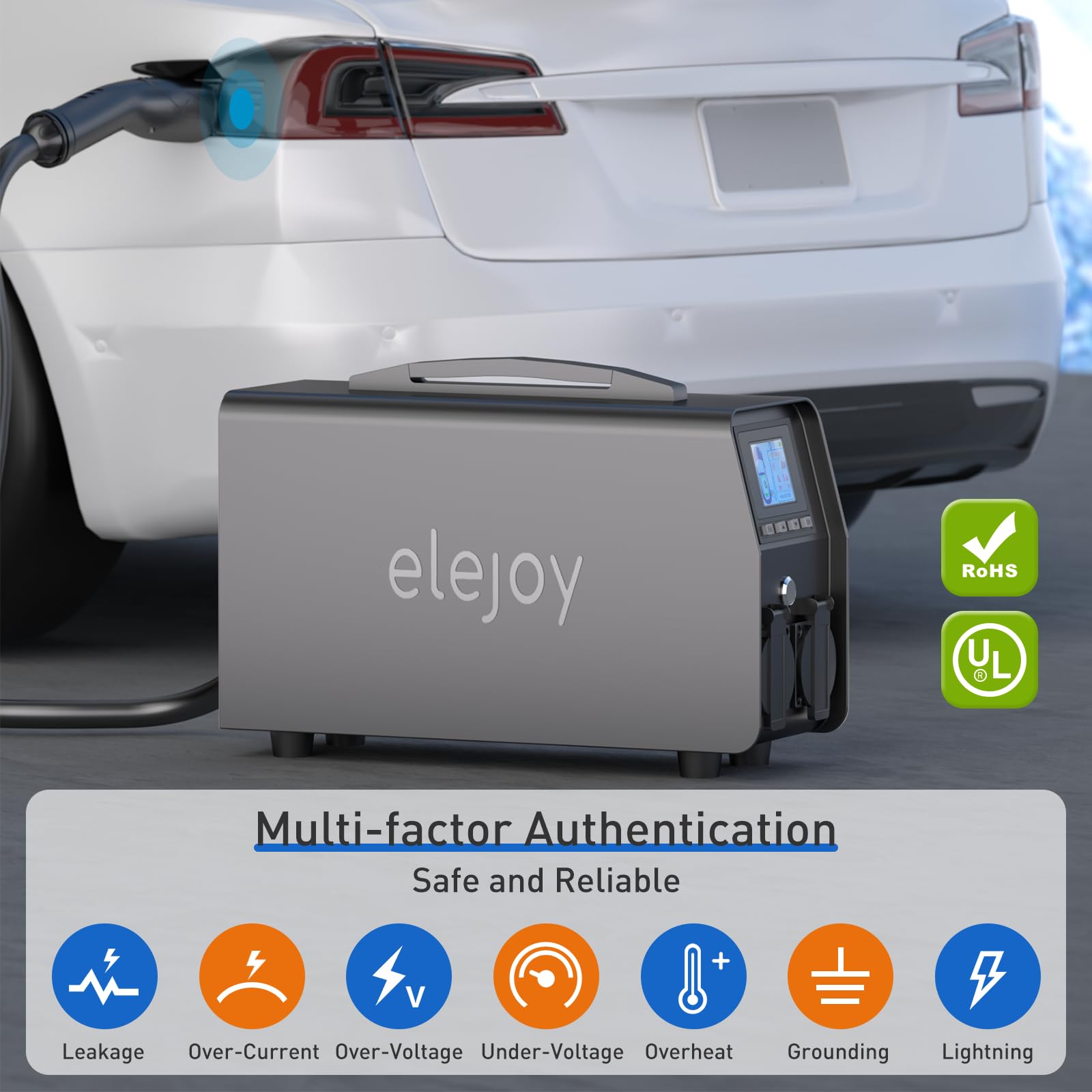 DSI - 3Kwh EV Discharger V2L Adapter Discharge Gun Compatible with Tesla Model 3/Y/S/X After May 2019 NACS Standard Battery Protection 120V/240V Output LCD Display Outdoor Camping Emergency