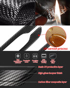 DSI - Door Handle Cover, Real Matte Carbon Fiber Door Handle Trim Protector Set Compatible with Tesla Model y Model 3 2017-2025 (4 Pieces) (Glossy Carbon Fiber with drip)