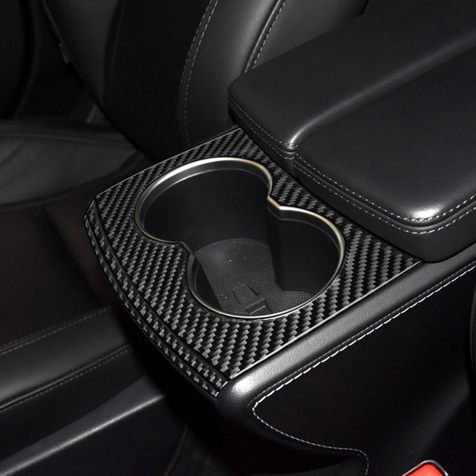 DSI - Carbon Fiber Car Center Console Panel Decoration Trim Sticker Auto Interior Accessories Compatible with Tesla Model X 2016-2020 Model S 2012 2013 2014 2015 2016 2017 2018 2019 2020 Black