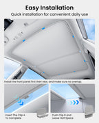 DSI - 2025 Upgrade Tesla Model Y Sunshade Roof [No Gaps, No Sagging] Tesla Y Accessories Heat Insulation Foldable Glass Sunroof Cover for Model Y 2021-2025 (WILL Not Fit New Y Juniper), 2PCS, Gray
