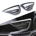 DSI - Fits all 2020-2024 Tesla Model Y Front Fog Light Cover Trim Eyebrow Frame Decorative Accessories (Glossy Carbon Fiber Pattern)