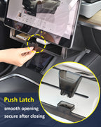 DSI - Under Screen Storage Organizer for Tesla Model Y Model 3 Accessories(include Juniper & Highland), Rattle-Free Push Latch Mechanism Perfect Fit, Tissue Dispenser, Hidden for Personal Valuables