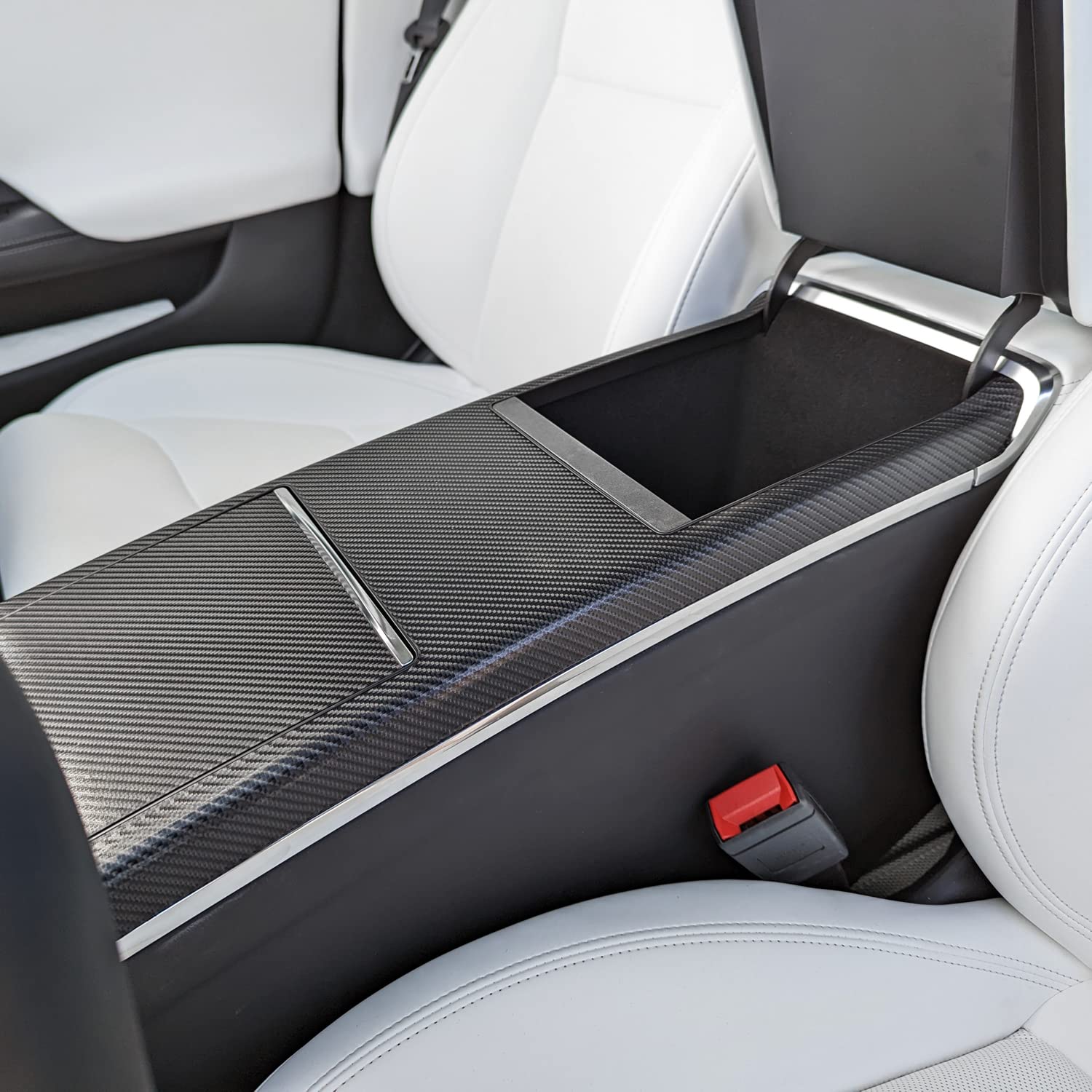 DSI - Interior Vinyl Wrap Trim for 2021-2023 Tesla Model S/Model X (Plaid & Long Range Refresh) (Black Carbon Fiber, Model X)