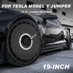 DSTAR - 19 Inch Wheel Covers for Tesla Model Y Juniper Crossflow Wheels 2025, Centers Lock Installation Rim Protector, Full Coverage Hubcaps Exterior Accessories (Black Ring, 4 PCS)