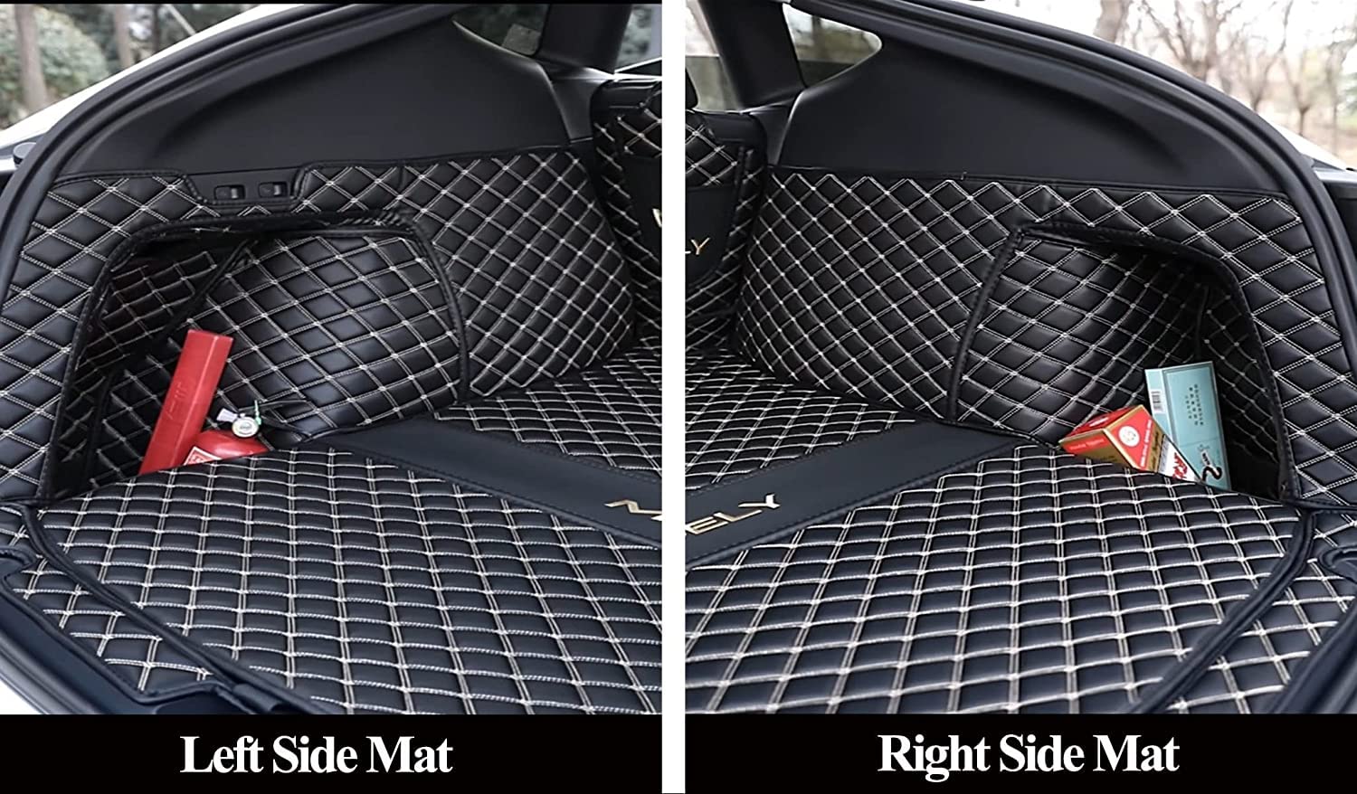 DSI - Trunk Cover Mat for 2020-2025 Tesla Model Y 5-Seater Red Cargo Mat (Rear Backrest Protector+Trunk Protector+Both Side Panels) Full Coverage Protection Tesla Model Y Accessories