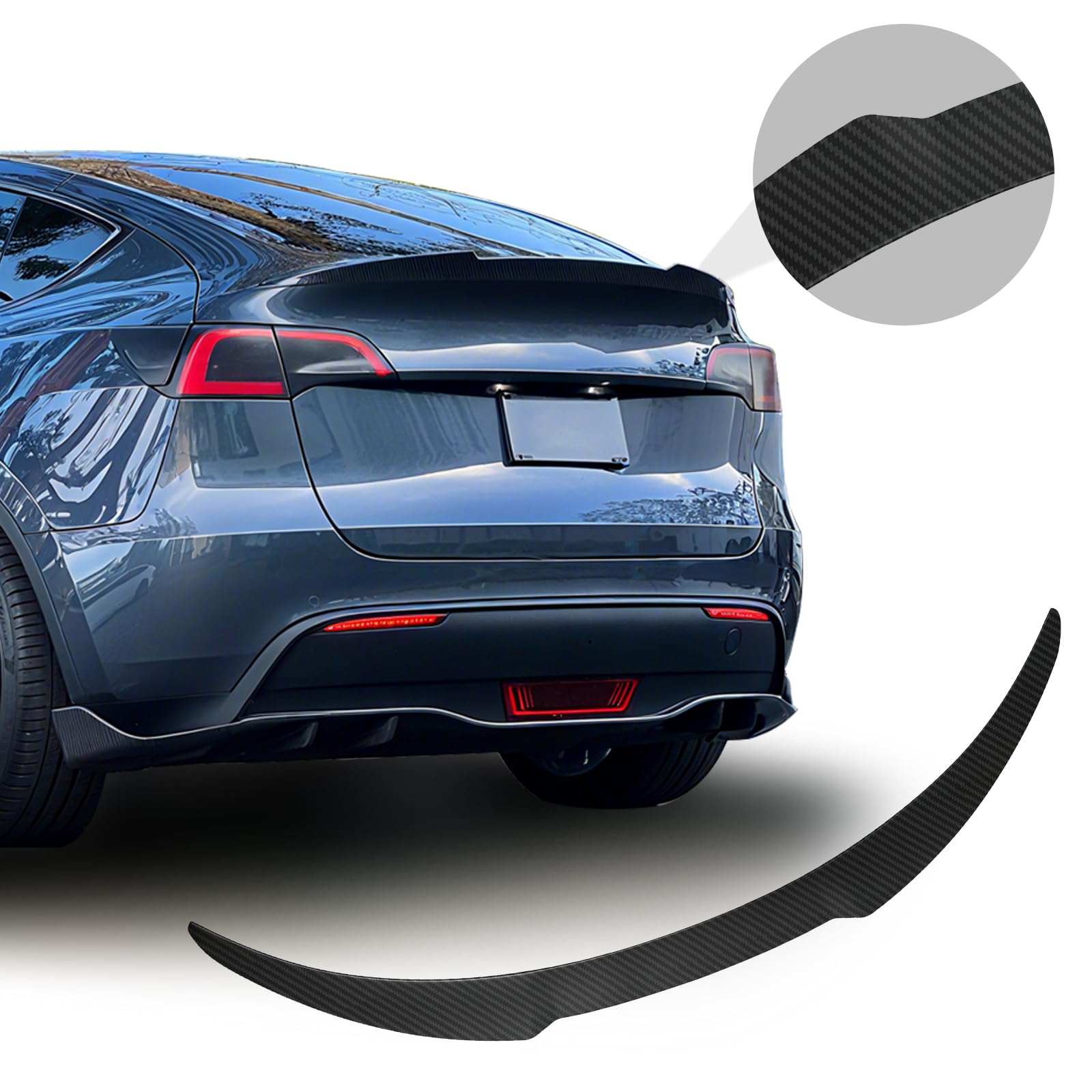 DSI - Spoiler for Tesla Model 3 2016-2022 Wing Rear Spoiler Trunk Tail Rear Trunk Lid,M4 Style Matte Carbon Fiber Style Performance,Model 3 Accessories