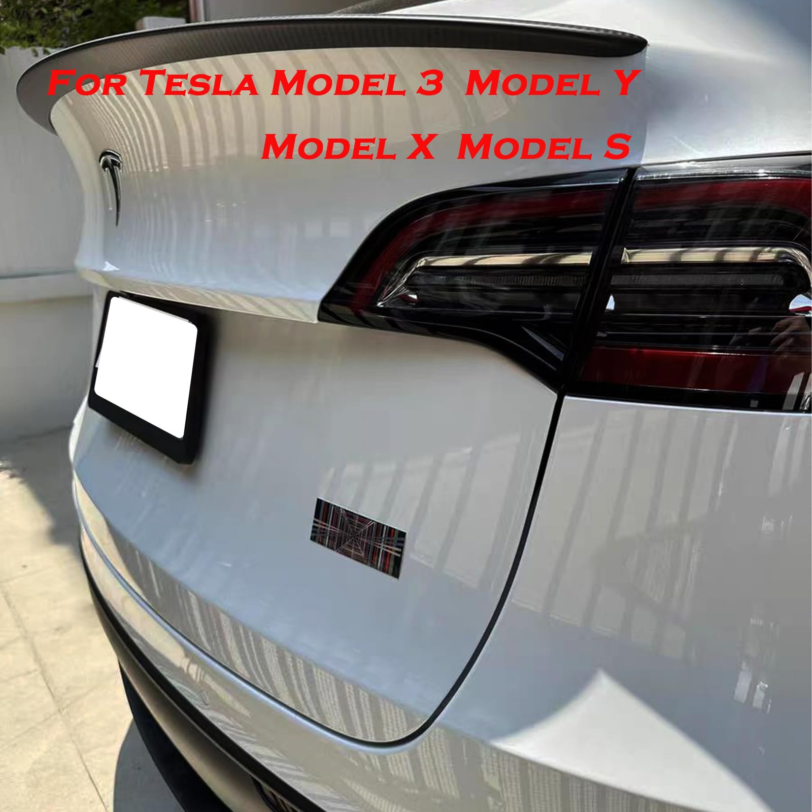 DSI - Dual Motor Badge Emblem Sticker Plaid Decor Compatible for Model 3 Y X S Accessories (A-Plaid)