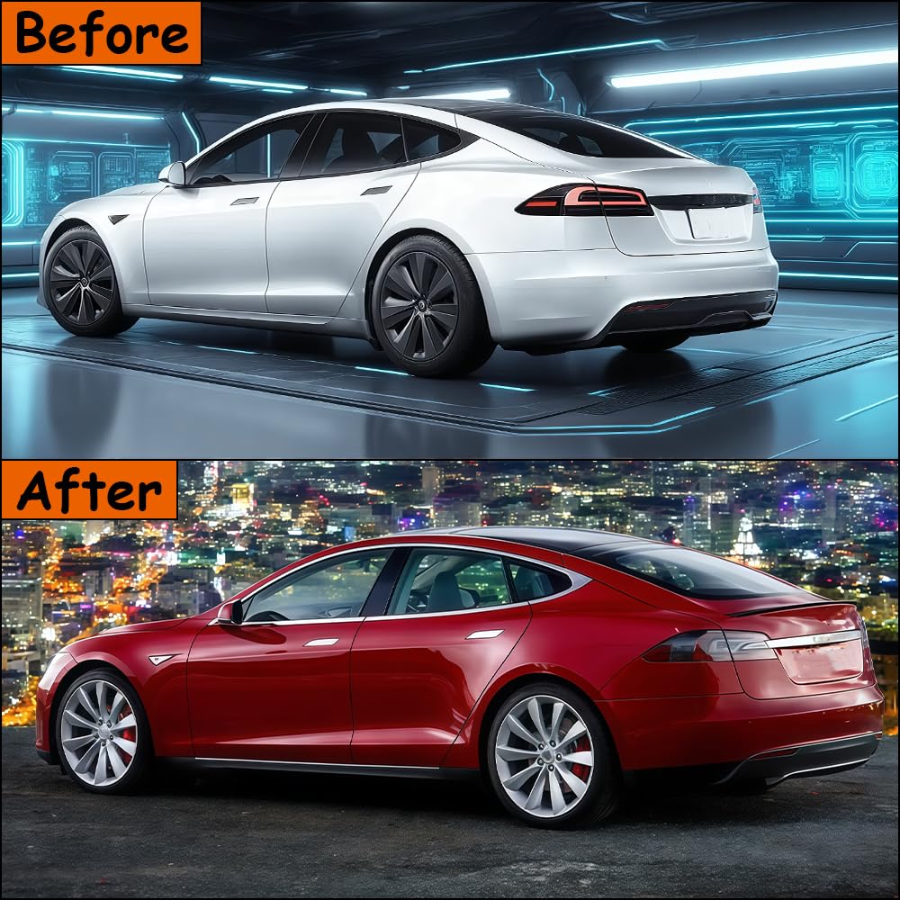 DSI - Rear Spoiler Compatible with Tesla Model S 2012-2024 Sedan 4-Door Trunk Spoiler Wing Factory Style Carbon Fiber Style