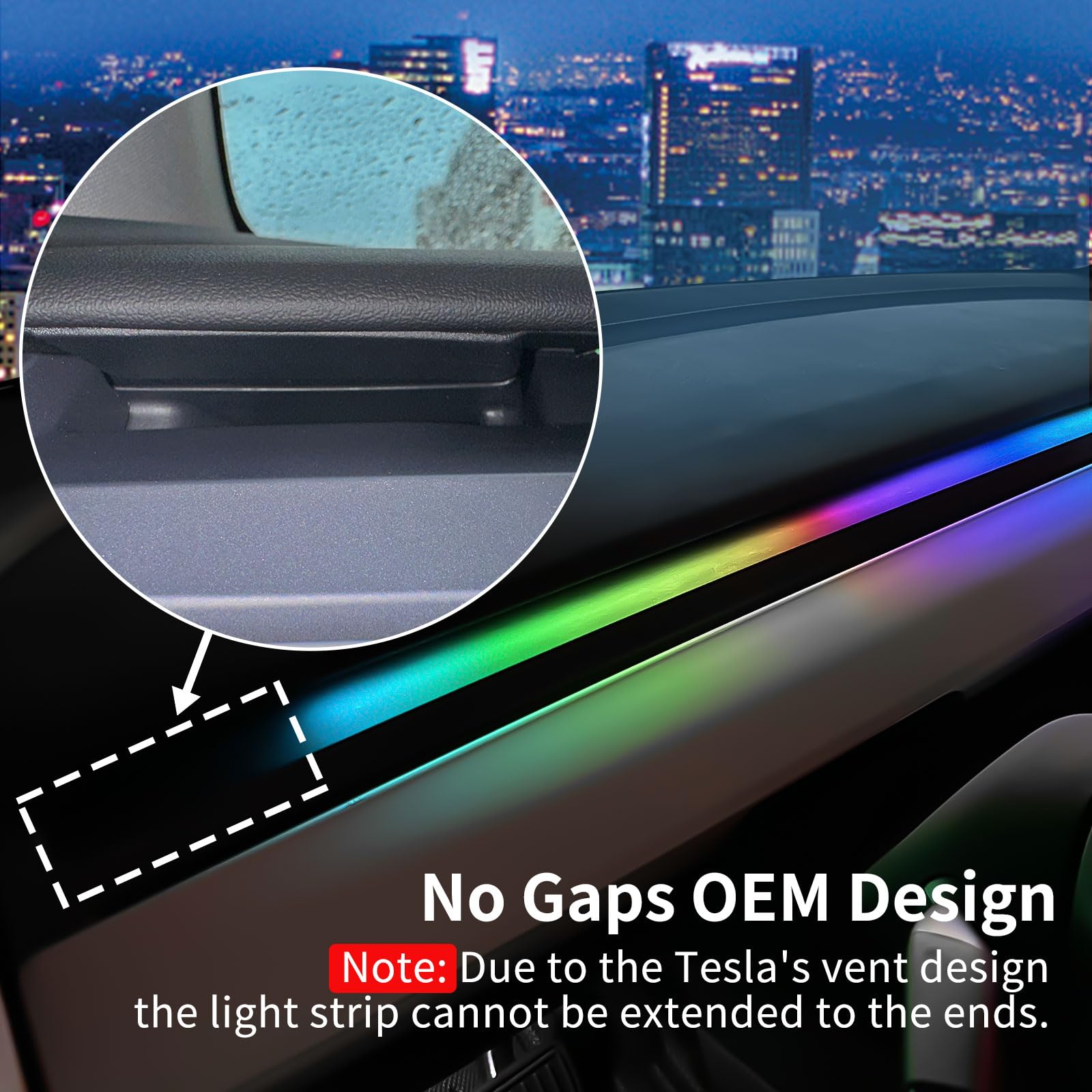 DSI - 2025-2021 Tesla Model 3/Y Interior Neon Lights for Dashboard, RGBIC Color Changing LED Strip Lights with App & Remote Control,Tesla Model 3/Y Accessories (DOES NOT FIT M3 Highland & MY Juniper)