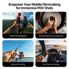 DSI - Magnetic Neck Mount for Phones, Neck Cell Phone Holder POV/Vlog Selfie Mount Hand Free Phone Neck Holder Chest Stand Strap Video Recording for iPhone 17 16 15 14 13 12 Series Android Phones