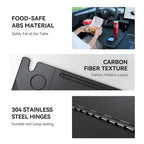 DSTAR - Foldable Desk Food Tray (Carbon Edition) for Tesla Model Y Juniper Model 3 - Upgraded Table with Support Leg for Dining, in-Car Work, Travel and Outdoor (2 Pack)