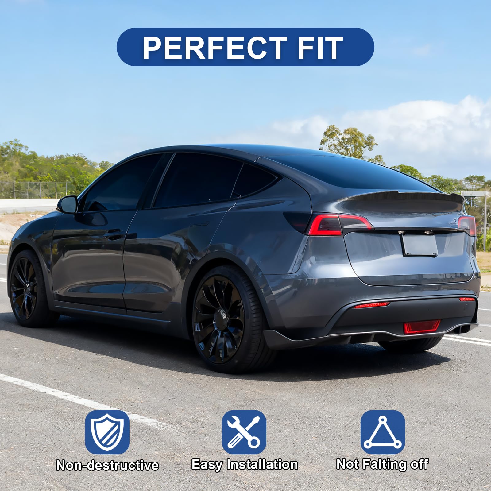 DSI - Spoiler for Tesla Model 3 2016-2022 Wing Rear Spoiler Trunk Tail Rear Trunk Lid,M4 Style Matte Carbon Fiber Style Performance,Model 3 Accessories