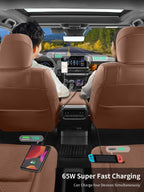 DSTAR - 3 in 1 Retractable Car Charger Adapter & FM Transmitter Bluetooth Mp3 Player- Max 65W + 18W with 2 PD Fast Charging,2 Retractable Cables & USB-A Music Playback for iPhone,iPad,Samsung,Pixel