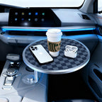 DSI - Car Tray Table & Car Desk for Laptop with 2 Risers and Anti-Slip Pad, 360° Rotating Cup Holder for Working and Eating Compatible with Tesla Model 3/Y/S, Ford F150/Explorer/Maverick & Most Vehicles/EV
