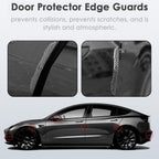 DSI - Door Protector Edge Guards Compatible with Tesla Model 3 Y X S Cybertruck Carbon Fiber Exterior Accessories Anti-Collision Bumper Guard Strip Rearview Mirror Wrap Trim Trunk Cover Strips (Black)