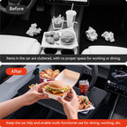 DSI - 2-in-1 Car Steering Wheel Desk Tray & Car Seat Gap Filler Organizer – Foldable Carbon Fiber Look Table for Laptop, Eating Food, Writing – Universal Fit for Most Vehicles - **Top PICK!