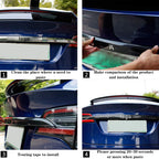 DSI - Rear Tailgate Trunk Lid Garnish Trim for Tesla Model X 2018-2020 Car Exterior Accessories ABS Imitation Carbon Fiber Outer Decoration