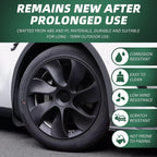 DSI - Tesla Model Y Wheel Covers, 19 Inch, 4-Piece Set, Matte Black ABS, Snap-in Installation, 2020-2024 Compatible