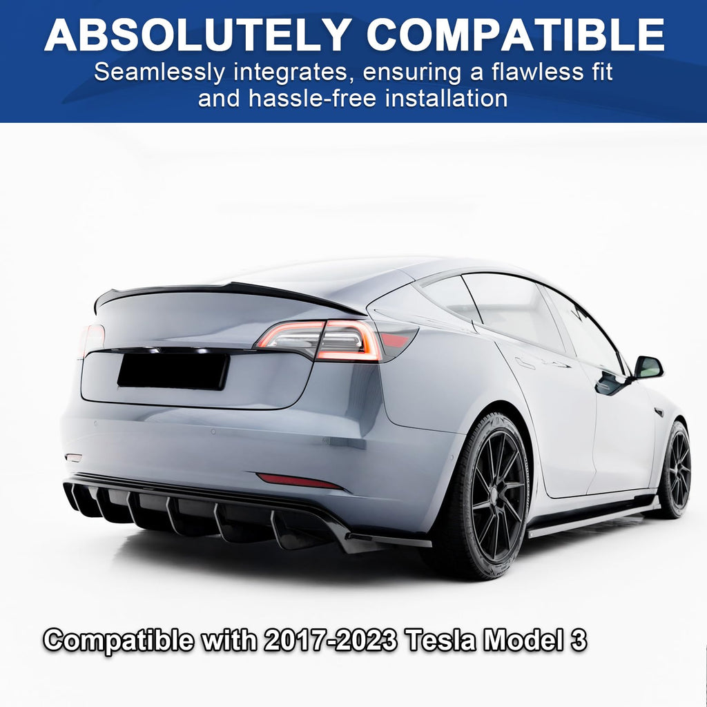 DSI - Spoiler for Tesla Model 3 2016-2022 Wing Rear Spoiler Trunk Tail Rear Trunk Lid,M4 Style Matte Black Style Performance,Model 3 Accessories