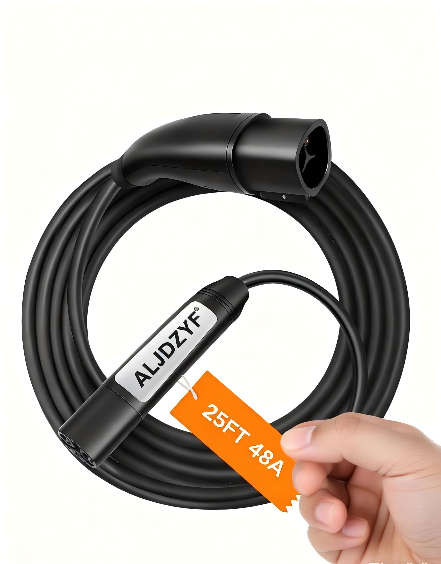 DSI - "Park it the right way!!" - 48A 12kW NACS Tesla Charger Extension Cable 25ft for Model 3/Y/S/X/Cybertruck, Home and Mobile EV Charging