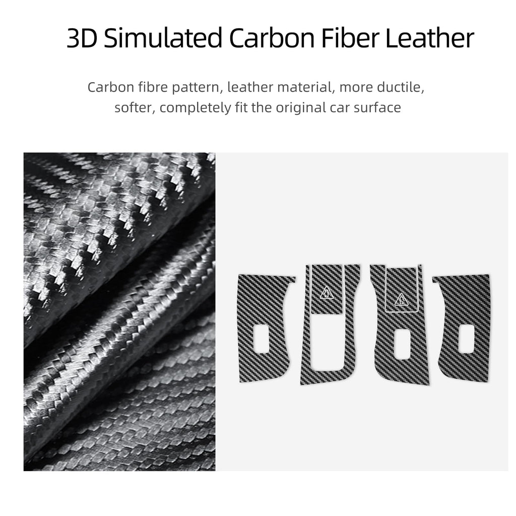 DSI - Window Switch Panel Cover for Tesla Model Y Juniper 2025, Suede Carbon Fiber Interior Trim