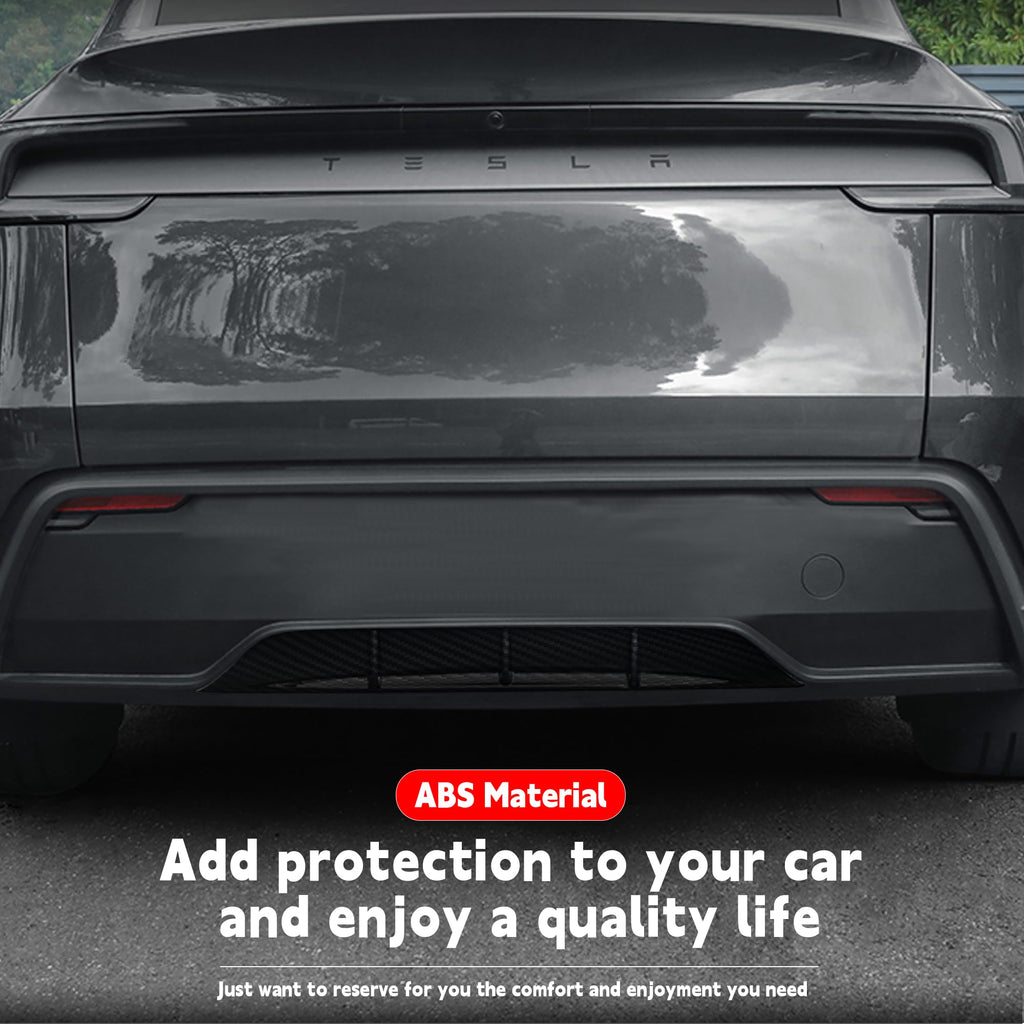 DSI - Rear Diffuser for Telsa Model Y Juniper 2025-2026 Without Drilling，Trunk Decoration Accessories Model Y Juniper Rear Bumper Molding Protector Lip Made of PP Material (Matte Carbon Fiber)