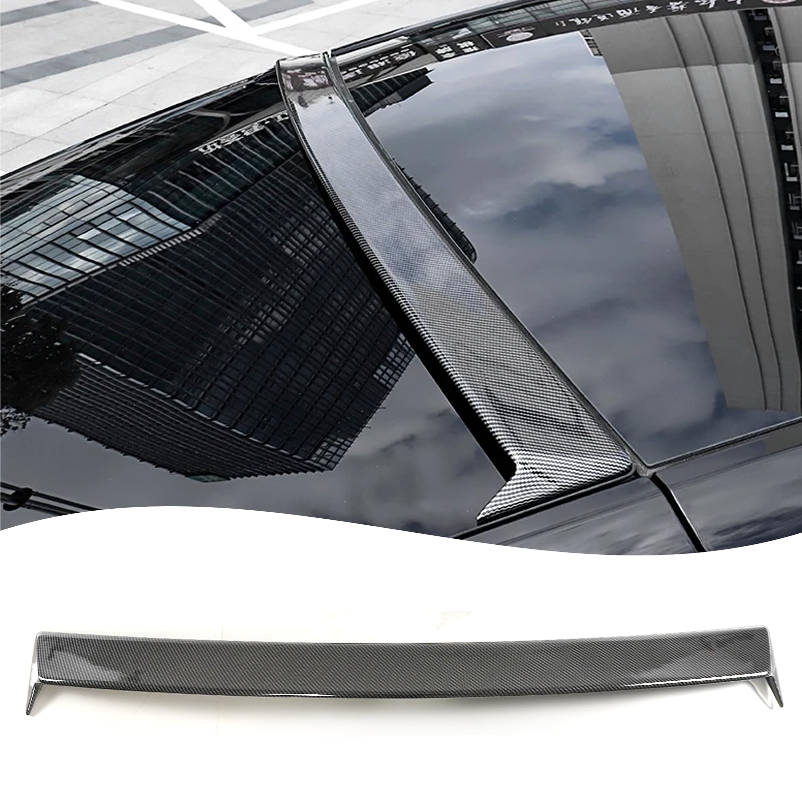 DSI - Rear Spoiler Wings for Tesla Model Y 2020 2021 2022 Rear Trunk Roof Spoiler Wing Lip (Carbon Fiber Print)