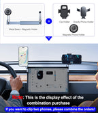 DSI - Dual Head Tesla Phone Mount Model Y/3 2026 2025 2024 2023 2022 2021, [Magnetic/Clip] Car Accessories for Tesla Screen Phone Holder Stand, (Fits Tesla Model Y(Juniper) / 3(Highland))