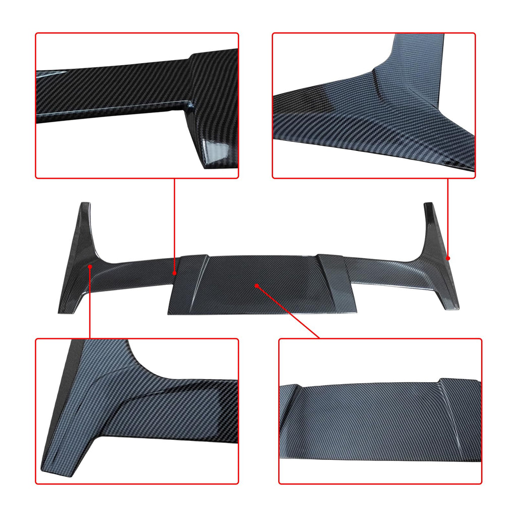 DSI - Carbon Fiber Look Fits for 2016-2025 Tesla Model X Rear Top Window Roof Spoiler Wing ST Style ABS Plastic Exterior Body Kits Trim