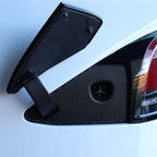 DSI - Charge Port Vinyl Wrap for Tesla Model X 2022-2026 Plaid & Long Range, Black Carbon Fiber Film Cover Overlay Easy DIY Subtle Sporty Pattern Kit Accessories