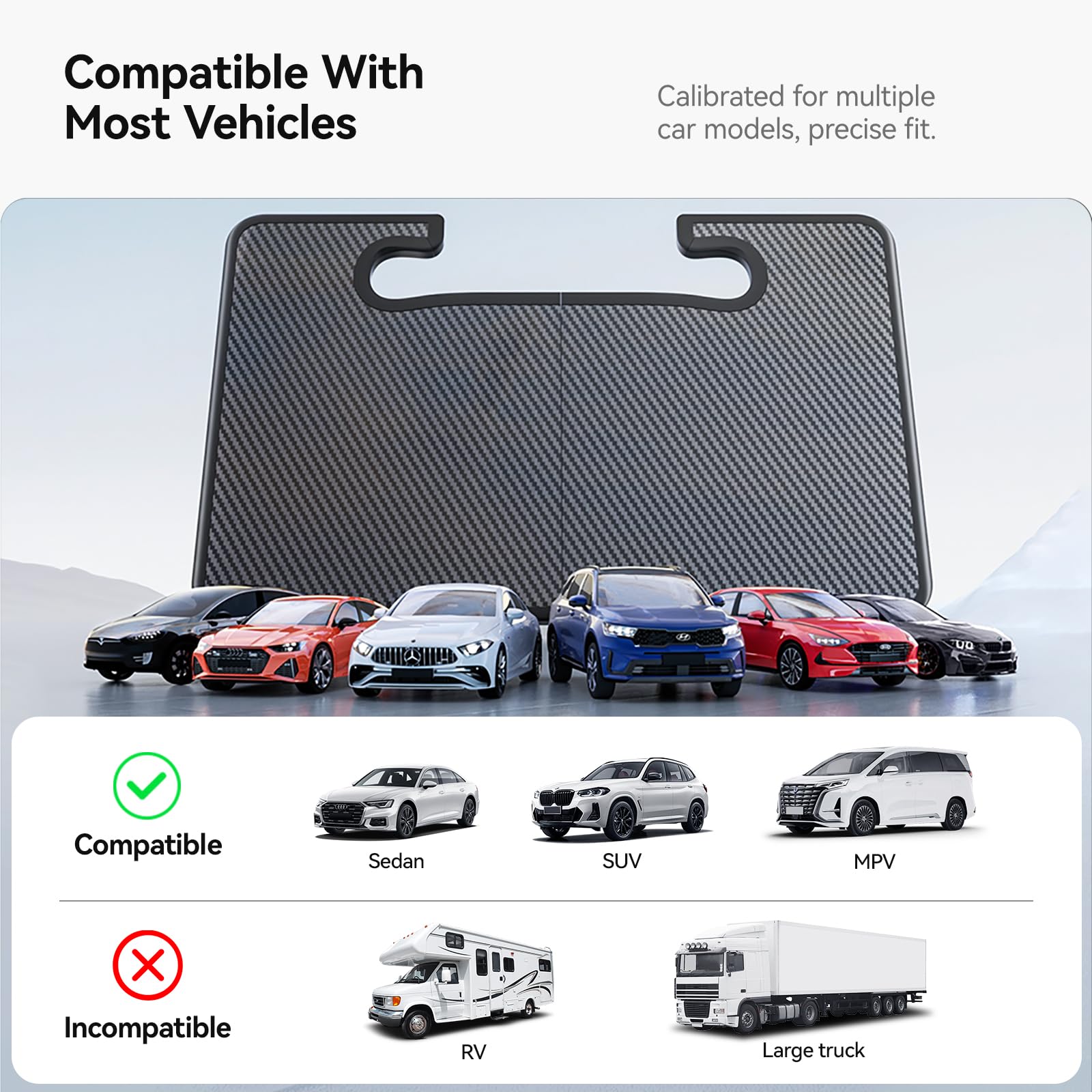 DSI - 2-in-1 Car Steering Wheel Desk Tray & Car Seat Gap Filler Organizer – Foldable Carbon Fiber Look Table for Laptop, Eating Food, Writing – Universal Fit for Most Vehicles - **Top PICK!