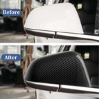 DSI - Real Carbon Fiber Side Mirror Cover Compatible with Tesla Model 3 Sedan 2017-2025, T-carbon Rearview Cover Compatible with Tesla Model 3 Exterior Mirror Caps Accessories (Black)