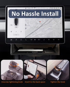 DSI - Under Screen Storage Organizer for Tesla Model Y Model 3 Accessories(include Juniper & Highland), Rattle-Free Push Latch Mechanism Perfect Fit, Tissue Dispenser, Hidden for Personal Valuables