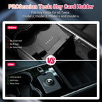 DSI - Tesla Key Card Holder with AirTag Slot, AirTag Tesla Card Plastic Card Key Holder for Model 3 Y S X Cybertruck with Keychain Key Rings, Key Card Protective Case Cover for Tesla - 1 Pack