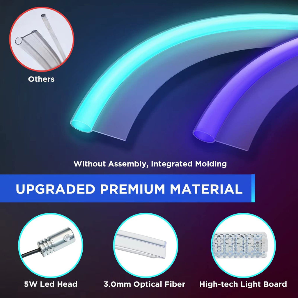 DSI - Interior Car Neon Light Fit for Tesla Model 3 Y 2021 2022 2023 (Center Console+Dashboard+Seat+4 Foot Lights) with Matching Armrest Organizer, Tesla Ambient Lights, APP-Controlled RGB LED