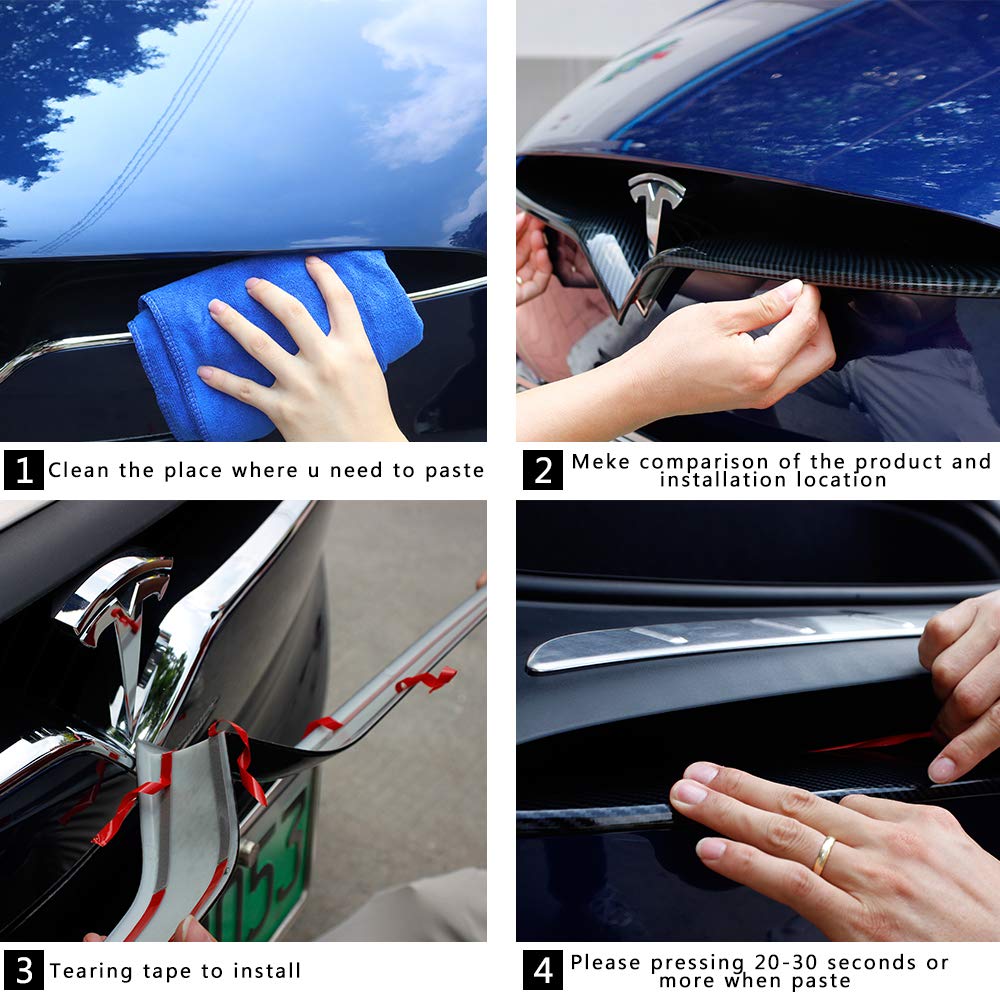 DSI - Front Grille Insert Trim for Tesla Model X 2016-2020 Car Exterior Accessories (abs product) Carbon Fiber Outer Decoration