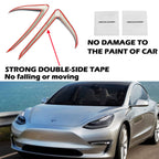 DSI - Front Fog Light Trim Cover for Tesla Model 3, 2PCS Fog Lamp Frame Blade Trim Eyebrow Eyelids Cover, Spoiler Accessories for Model 3 2017 2018 2019 2020 2021 2022 2023, Glossy Carbon Fiber
